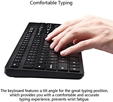 Upgrade Your Workspace with the Harburfine Silent Wireless Keyboard – Full-Size 106-Key USB Keyboard for Windows, Chrome & More – Ergonomic Design for Comfort & Enhanced Productivity – Quiet Key Presses for Distraction-Free Typing – Perfect for Office & Home Use