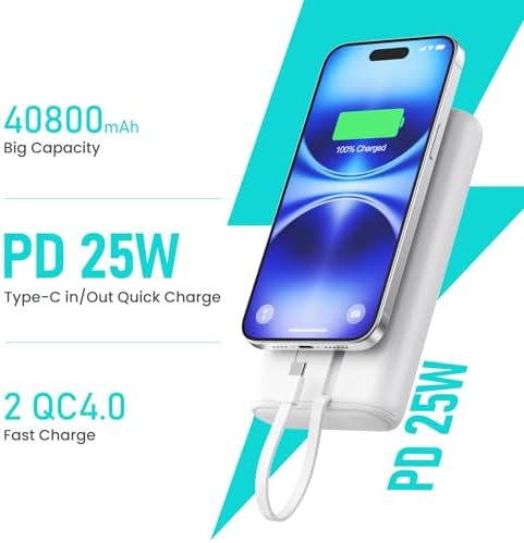 Maximize Your Power On-the-Go: 26800 m Ah Ultra-High Capacity Portable Charger with Dual USB Outputs for High-Speed Charging – Universal Compatibility with i Phone 16/15/14/13/12, Galaxy, Android & More – Lightweight & Safe External Battery Pack for Travel & Daily Use