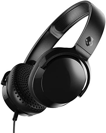 Skullcandy Riff On-Ear Wired Headphones – Ultimate Lightweight Travel Companion with Integrated Microphone, Foldable Design, and Universal 3.5 mm Connector for Music Lovers on the Go – Stylish Black Finish for Unmatched Comfort and Superior Sound Quality