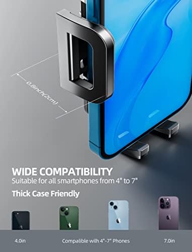 TOPGO Pro Car Phone Mount – Versatile Adjustable Height Cup Holder for i Phone 16 Pro Max & All Smartphones – Sturdy, No-Wobble Design for Safe Hands-Free Navigation – Sleek Black Finish for Modern Interiors