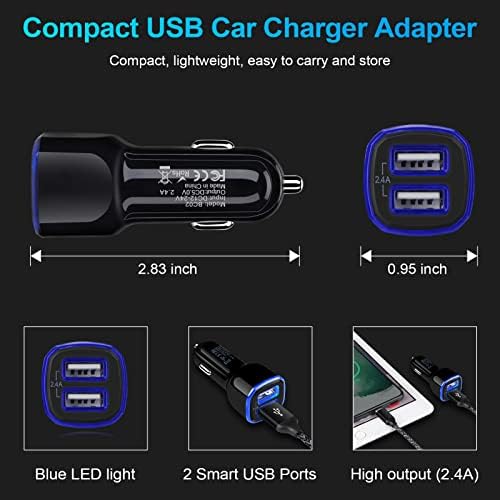 6 Pack High-Speed Dual Port USB Lighter Plug Adapter for Cars – Universal 12 V USB Charger Compatible with i Phone 15 to 6, i Pad and Samsung Galaxy S Series – Rapid Charge Your Devices on the Go with Safety Features and Compact Design