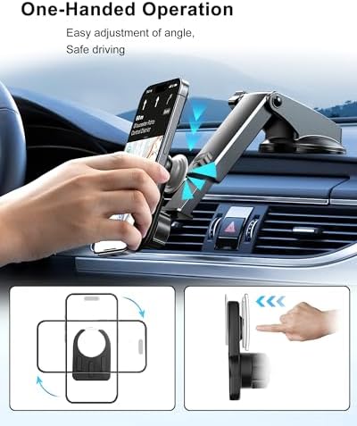 Pop Socket-Compatible Car Phone Mount – Advanced Dashboard & Windshield Holder with Robust Suction Technology for All Smartphones – 360-Degree Rotation for Optimal Hands-Free Navigation & Enhanced Driving Safety – Sleek, Modern Aesthetic for Today’s Vehicles – Effortless One-Handed Adjustments