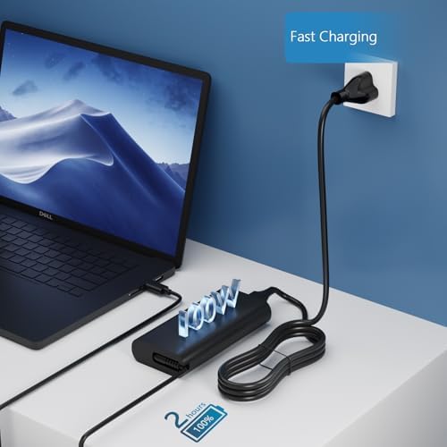 Ultra-Fast 100 W USB-C Charger for Dell Precision & Latitude Laptops – Reliable Power Supply with Enhanced Compatibility and Safety Features for Busy Professionals on the Move