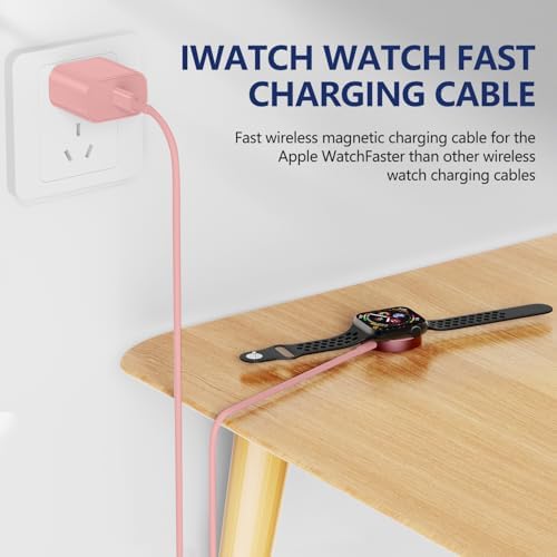 Premium 5 W Fast Charging USB C Cable for Apple Watch – 6 ft Magnetic Charger, MFi Certified, Compatible with Series SE2/8/7 & All Sizes 38 mm to 45 mm – Reliable & Efficient Power Solution for On-the-Go Users