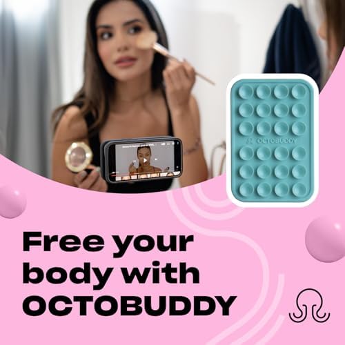 Ultimate Stability Turquoise Silicone Suction Phone Holder – Hands-Free Mount for i Phone & Android – Compact 2.6″ x 3.9″ Design – Elevate Your Selfies and Videos with Superior Grip and Versatile Functionality – Essential Content Creation Accessory for Effortless Capturing and Live Streaming