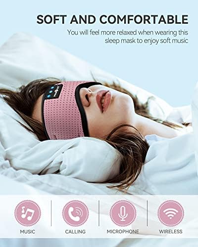 Transform Your Sleep Experience with the MUSICOZY Bluetooth Sleep Mask – Premium Wireless Eye Cover Featuring Built-In Earbuds for Ultimate Comfort, Perfect for Side Sleepers, Office Relaxation, and Travel – Advanced Bluetooth 5.4 Connectivity for Effortless Pairing and High-Quality Sound, Ideal Tech Gift for Anyone Seeking Restful Slumber.