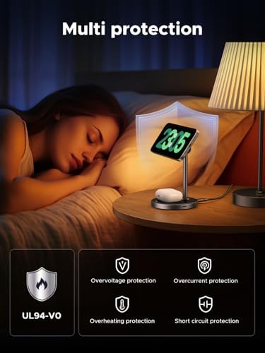 UGREEN Qi2 Certified 15 W Magnetic Wireless Charging Stand – 2-in-1 Fast Charging Station for i Phone 16, 15, 14, 13, 12 & Air Pods – Mag Safe-Compatible with 3 FT USB-C Cable for Effortless Power and Enhanced Organization