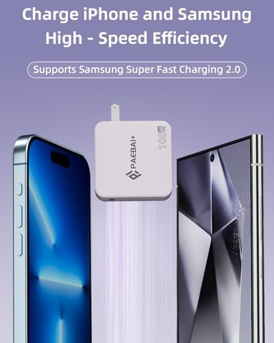 Ultimate PAEBAI+ 100 W USB-C Ga N Fast Charger: Compact, Foldable Wall Adapter for Mac Book Pro, i Phone 15/16, and Diverse USB-C Devices – 6.6 ft Durable Type-C Cable for Rapid Charging – Unmatched Versatility and Safety Features for Efficient On-the-Go Power Solutions