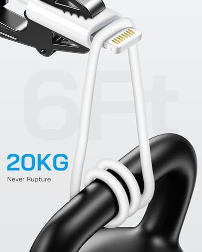 MFi Certified 6 ft i Phone Lightning Charger – Fast Charging USB Cable Pack for i Phone 14/13/12/11 Pro/Pro Max/SE 2022/8/7/XS/XR/X & i Pad – Durable & Efficient Charging Solution for Home & Travel – 4-Pack with Enhanced Compatibility