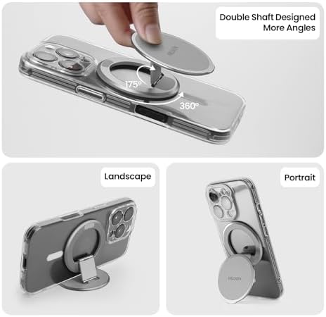 Enhance Your Smartphone Experience with Nillkin Mag Safe Phone Grip Ring Holder – Removable Magnetic Stand for i Phone 16/15/14/13/12 & Select Samsung Models – Black – Ultimate Grip Stability and Versatile 360-Degree Viewing Angle – Sleek Design, Easy Installation, and Residue-Free Removal