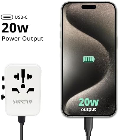 Global Travel Power Adapter: All-in-One USB Type-C Wall Charger for Fast Charging in Europe, USA, UK, AUS & Asia – Compact and Safe Multi-Device Charging Solution for Travelers – Reliable and Versatile Travel Accessory