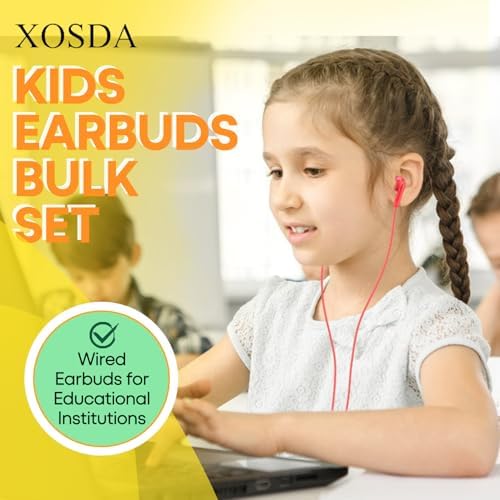 Bulk 30 Pack Kids Earbuds – Vibrant Wired Headphones for Engaging Classroom Activities, Perfect for Schools and Libraries, Seamless Compatibility with Chromebooks, Laptops, and PCs, Exceptional Sound Quality for Enhanced Learning Engagement