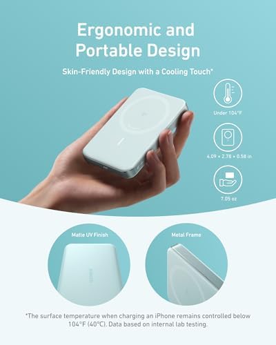 Anker Mag Go 10,000 m Ah Ultra-Slim Magnetic Power Bank – Qi2 Certified 15 W Fast Charger for i Phone 16/15/14/13/12 Series, Ergonomic Design for Effortless Portability and Seamless Charging Experience – Ideal for On-the-Go Lifestyle