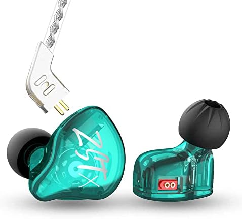 KZ ZST X Noise-Isolating Earbuds with Microphone in Vibrant Cyan – Superior Sound Quality and Ergonomic Comfort for Music Lovers and Active Lifestyles