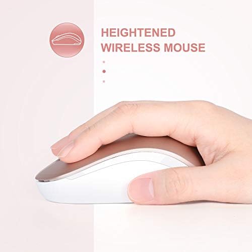 Light Blue Wireless Mouse – Ultra-Quiet 2.4 GHz Noiseless Computer Mouse with USB Receiver for Seamless Windows Experience – Portable, Ergonomic Design for Home, Office, or Travel
