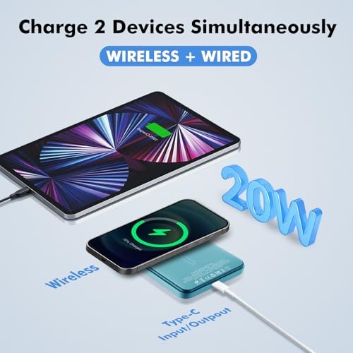 Sleek 5,000 m Ah Magnetic Wireless Charger for i Phones – Fast Charging Power Bank with LED Display, Compatible with i Phone 16 Pro Max/16 Pro/16, 15/14/13/12 Series – Effortless Charging for On-the-Go Lifestyles