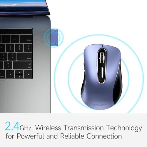 Upgrade Your Workflow with the Memzuoix 2.4 G Wireless Mouse – Ergonomic and Portable 1400 DPI USB Mouse for Laptop, PC & Desktop | 5 Customizable Buttons for Ultimate Control | Ideal for Professionals and Casual Users Alike