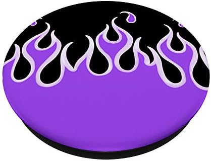 Flames Purple Black 90’s E-Girl EBoy PopSockets PopGrip: Swappable Grip for Phones & Tablets – Enhanced Compatibility and Speed