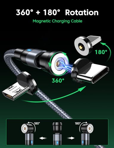 VAFOTON 60W USB C to USB C Charger Cable, 3pcs Phone 15 USB Charging Cable PD3.0 180°Type C Charging Cable for Phone 15/15pro/15plus/15 pro max Laptop Tablet (Black, 3.3FT+3.3FT+6.6FT+6.6FT) – Enhanced Compatibility and Speed