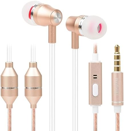 ibrain Air Tube Headphones: Premium Gold Wired Earbuds with Microphone for Safe Listening – Advanced Air Tube Technology Reduces EMF Exposure, Crisp Sound Quality, and 3.5 mm Compatibility – Perfect for Music and Calls