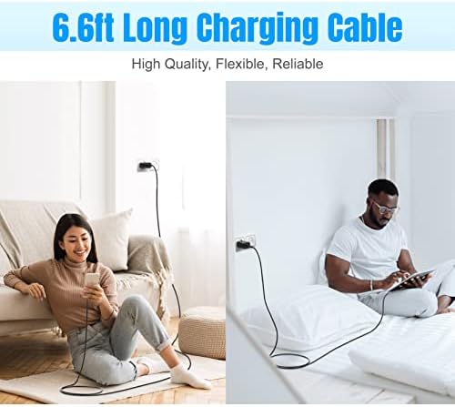 30 W Ultra-Fast USB-C Dual Pack Charger for i Phone 15 & 16 – Includes 6.6 ft & 10 ft Cables – Versatile Compatibility with i Pad Pro and Galaxy S Series – Perfect for Active Lifestyles and Quick Power Solutions