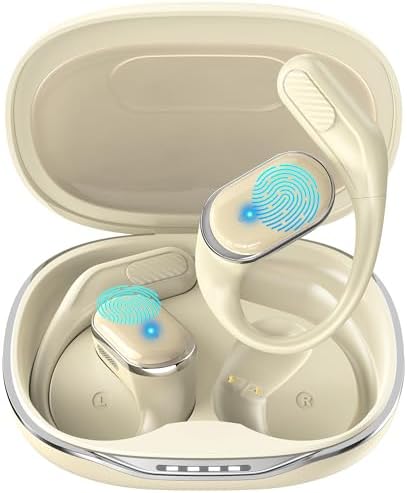 Revolutionary 3-in-1 Bluetooth Earbuds with Instant Language Translation – Premium HD Audio Experience for Travelers and Language Learners – Unmatched 68-Hour Playtime – Durable IPX5 Waterproof Design for Active Use – Ergonomically Crafted Beige Finish for Comfortable Wear