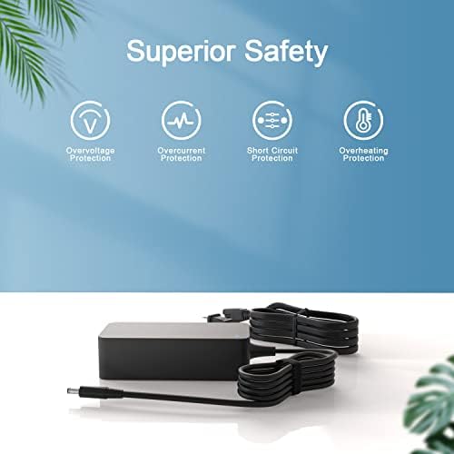 High-Performance 65 W Laptop Charger for Dell Latitude 3520, 3420, 3320 – 10 ft Power Cable with Round Connector, Enhanced Safety Features and 1-Year Warranty – Ideal for Fast Charging and Unmatched Compatibility