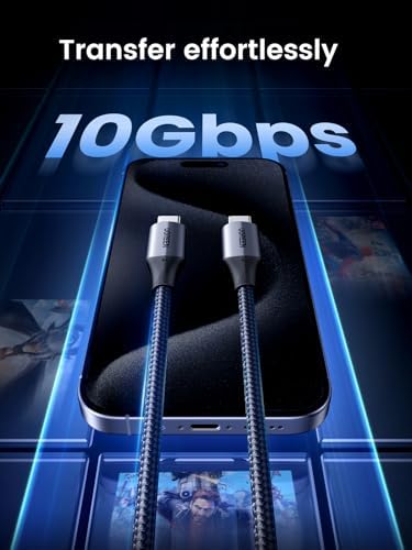 UGREEN USB C to USB C 3.2 Gen 2 Cable – 10 Gbps High-Speed Data Transfer & 4 K Video Support – 240 W Rapid Charging for i Phone 16/15, Samsung Galaxy S24/S23, Mac Book Pro, i Pad Pro, Dell XPS – 3.3 FT Versatile Connection for Enhanced Performance and Reliability