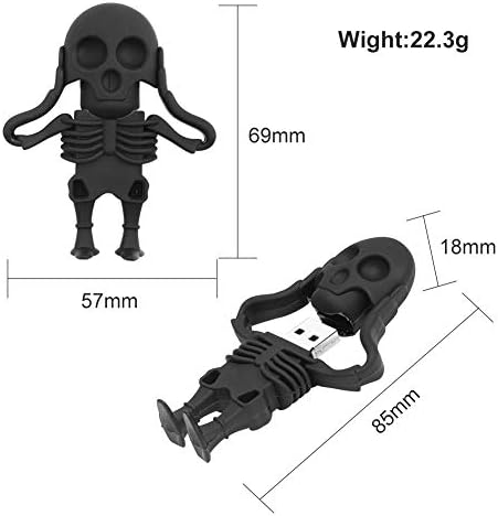 Skull Shaped 64 GB USB Flash Drive – Unique Personality Memory Stick for Stylish Data Storage | Borlter Clamp Cool USB 2.0 Thumb Drive Perfect for Gifts & Everyday Use | Durable, Portable & Compatible with All Devices