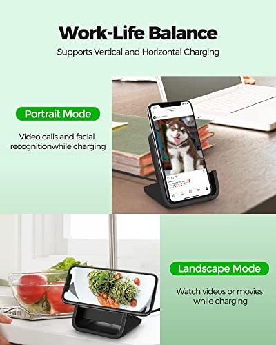 YUWISS Elegant Rose Gold Wireless Charging Stand – Fast 10 W/7.5 W/5 W Cordless Charger for i Phone 14/13/12/11 Pro Max & Samsung Galaxy S22/S21/S9/S8 – Stylish Design with Advanced Safety Features for Effortless Charging Experience
