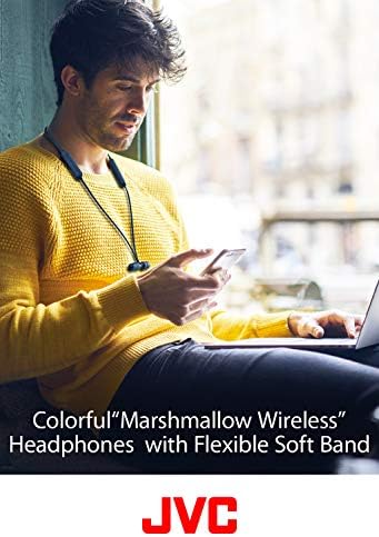 JVC Marshmallow Wireless Earbud Headphones – Stylish Ivory Design, IPX4 Water-Resistant for Active Lifestyles, 8-Hour Battery Life, Flexible Neck Band for Ultimate Comfort, Memory Foam Earpieces for Superior Sound Isolation – Perfect for Commuting, Workouts, and Everyday Use – Seamless Device Compatibility