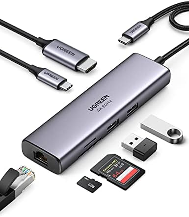 UGREEN Revodok 7 in 1 USB C Hub – Ultimate Connectivity Solution with Gigabit Ethernet, 4 K@60 Hz HDMI, 100 W PD Charging & Multi-Device Compatibility for Mac M1/M2/M3, i Phone 15 Pro, i Pad & Steam Deck – Elevate Your Tech Experience!