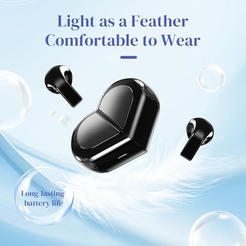 Stylish Rose Gold Heart Wireless Earbuds for Girls – Mini Bluetooth Earbuds Designed for Small Ears, Perfect for Kids & Women – Lightweight, Comfortable Fit with Superior Sound Quality for i Phone & Android, Ideal for Travel & Everyday Use