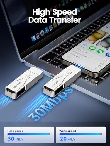 Unleash Your Digital Freedom with the SCICNCE 512 GB Flash Drive: Effortless Plug and Play Memory Stick for i Phone, i Pad, Android, and PC – Ultimate Storage Solution for Photos, Videos, and Documents in Sleek Metal Silver Design – Fast Transfers, No App Required, Perfect for On-the-Go Backup