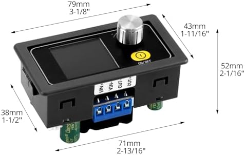 QWORK High-Efficiency Digital Voltage Regulator – Versatile 0.6-36 V Adjustable Buck Boost Converter with 5 A Output for Precision Power Management and Real-Time Monitoring