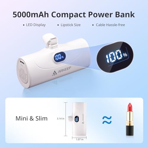 Ultra-Compact 5000 m Ah USB-C Power Bank with 20 W Quick Charge – Lightweight Mini Phone Charger for i Phone 15/16, Samsung & Android Devices – Reliable Emergency Charging Solution with Advanced Safety Features for On-the-Go Power