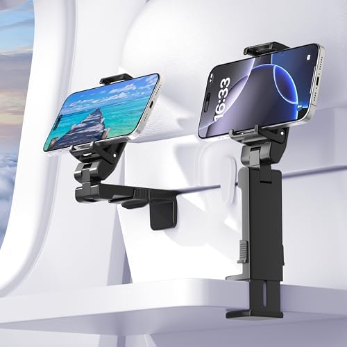 Perilogics 2025 Ergonomic Airplane Phone Holder Mount – Ultimate Travel Companion for Content Creators, Enhanced Stability & Comfort for Long Journeys, Lightweight & Portable Smartphone Stand, Perfect for Travel, Cruises & Desk Use, Smart Tech Accessory for Effortless Entertainment and Communication