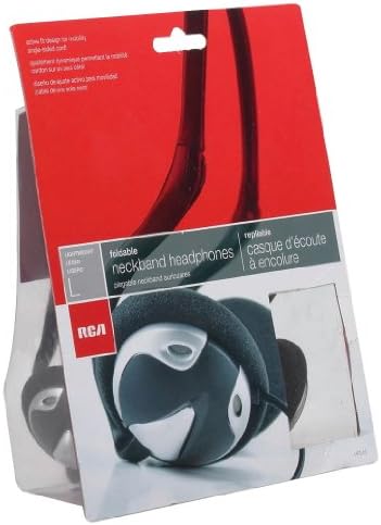 RCA HP245 Foldable Neckband Headphones – Lightweight, Portable Design with Enhanced Compatibility for Smartphones, Tablets, and MP3 Players, Ideal for Travel and Hands-Free Calling, Comfort-Focused Listening Experience