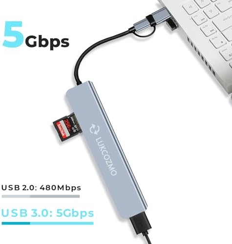 Elevate Your Digital Workspace with the Ultimate 7-in-1 USB C Hub & USB Splitter – Lightning-Fast Data Transfer for Mac Book, Dell, HP Laptops, and Smartphones – All-in-One Port Extender Featuring TF/SD Card Reader and Audio Output – Compact, Durable Accessory for Seamless Connectivity and Enhanced Productivity