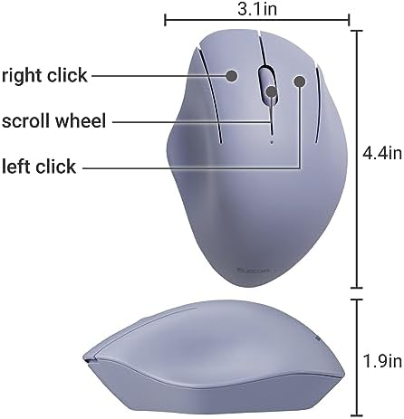 Elevate Your Productivity with the ELECOM Wireless Ergonomic Mouse – Silent Click, 2000 DPI Precision, 20-Month Battery Life, and Stylish White Design for PCs, Macs, and Laptops – Perfect for Home or Office Use