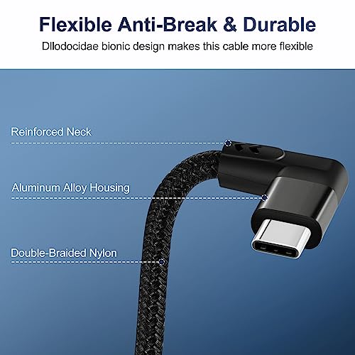 High-Performance 100 W USB C Extension Cable 0.3 FT – 2 Pack | 10 Gbps Right Angle Male to Female Adapter for Seamless Charging & Data Transfer | Compatible with Mac Book, i Pad Pro, Nintendo Switch & Steam Deck | Enhanced Durability & Versatile Connectivity Solutions