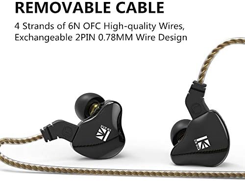 Experience Unmatched Audio Clarity with KBEAR KS2 Hybrid In-Ear Monitor Headphones – 1 BA & 1 DD Drivers for Superior Sound Quality, Noise-Cancelling Technology, and Detachable Cable Design – Perfect for Gaming, Running, and Audiophile Listening in Sleek Black Finish