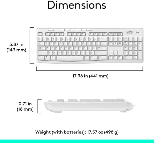 Logitech K270 Wireless Keyboard – Full-Size, 2.4 GHz Connectivity, 8 Multimedia Keys, 2-Year Battery Life, Stylish Rose Color for PCs and Laptops – Ultimate Comfort and Reliability for Productive Workspaces