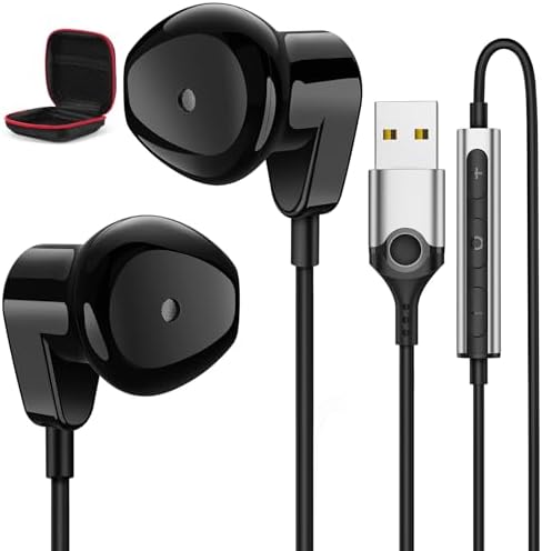 High-Fidelity USB C Headphones for Samsung Galaxy S25 S24 S23 S22 Ultra, i Phone 15 & 16 Pro Max – Premium Wired Type C Earbuds with Built-In Microphone and Volume Control for Crystal-Clear Calls and Immersive Sound Quality – Ideal for Galaxy Z Flip 3, One Plus, and Daily Use