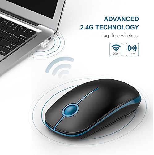 Sleek Vssoplor Wireless Mouse – Ultra-Slim Silent Optical Companion for Laptops & PCs | 2.4 GHz Nano Receiver, Perfect for Quiet Workspaces & Travel | Enhanced Compatibility for Windows, Mac & Linux