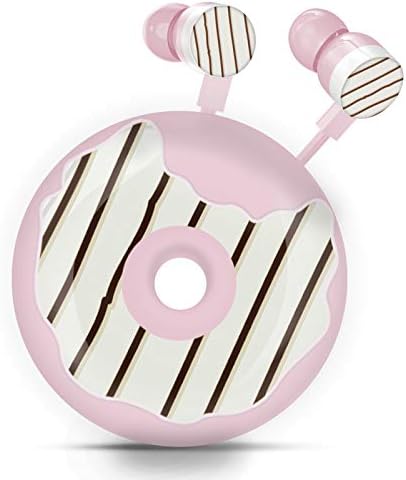 Qear Fun Donut Earbuds for Kids – Adorable Wired Earbuds with Microphone & Stylish Storage Case | Perfect Gift for School Girls and Boys | Enhanced Sound Quality & Volume-Limiting Safety Features | Tangle-Free Design for Music & Gaming Enthusiasts