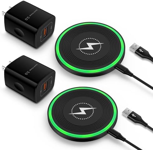 15 W Fast Wireless Charger Pad for Samsung Galaxy, i Phone, Pixel & Motorola – Ultimate Charging Station with Safety Features & Sleek Design – Perfect for S25 Ultra, Z Flip 7, G Power & More – Portable Qi-Compatible Solution with Power Adapter Included