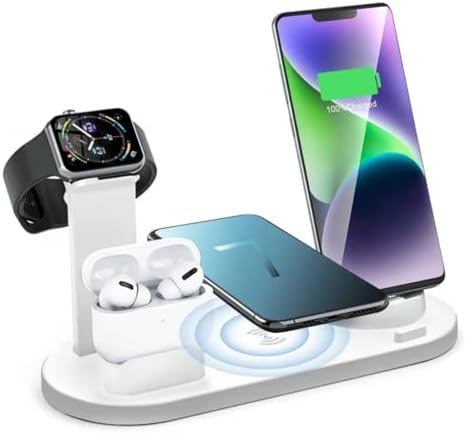 Sleek Multi-Device Wireless Charging Station for Apple & Samsung – Fast Universal Charger Stand with Safety Features for Effortless Power Management, Black – Optimize Your Charging Experience Today