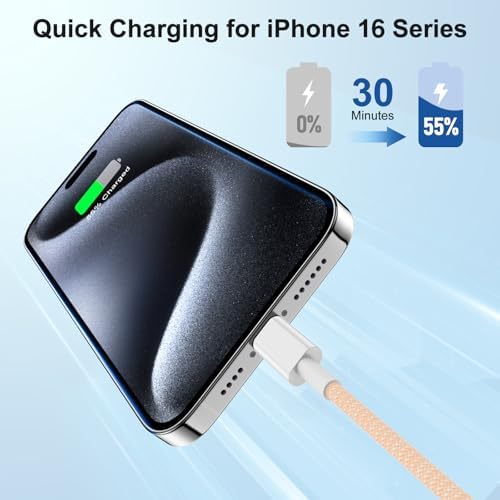 Ultra-Long 10 FT i Phone Fast Charger Cable – Type C to Lightning USB-C Cord for i Phone 16 Pro Max, 15 Series, i Pad & Mac Book Pro – Rapid Charging & Enhanced Durability for Seamless Connectivity