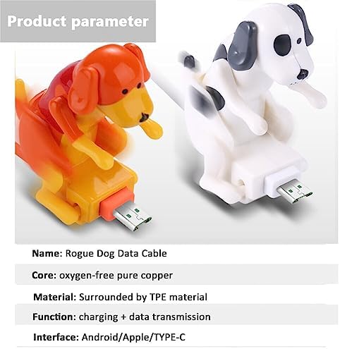 Charming Dog-Themed USB Charging Cable – Fast Data Transfer for Android, Type-C & i OS – Cute & Durable Mini Humping Dog Design – Perfect for Travel & Everyday Use – Elevate Your Charging Experience with Fun Functionality